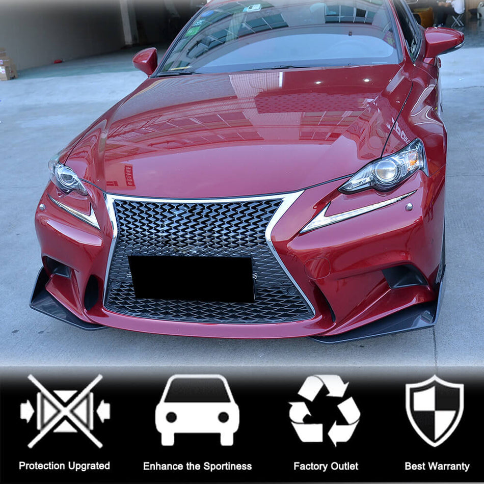 Lexus IS250 IS350 F Sport 2013-2015 Front Bumper Splitters Carbon Fiber-Ahacarbon