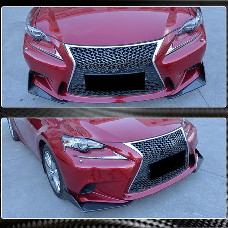 Lexus IS250 IS350 F Sport 2013-2015 Front Bumper Splitters Carbon Fiber-Ahacarbon