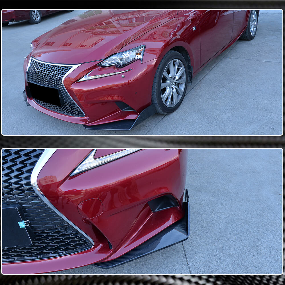 Lexus IS250 IS350 F Sport 2013-2015 Front Bumper Splitters Carbon Fiber-Ahacarbon