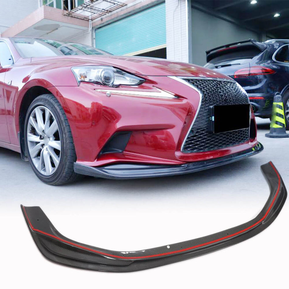 Lexus IS250 IS350 F Sport Sedan 2013-2015 Front Bumper Lip Carbon Fiber-Ahacarbon