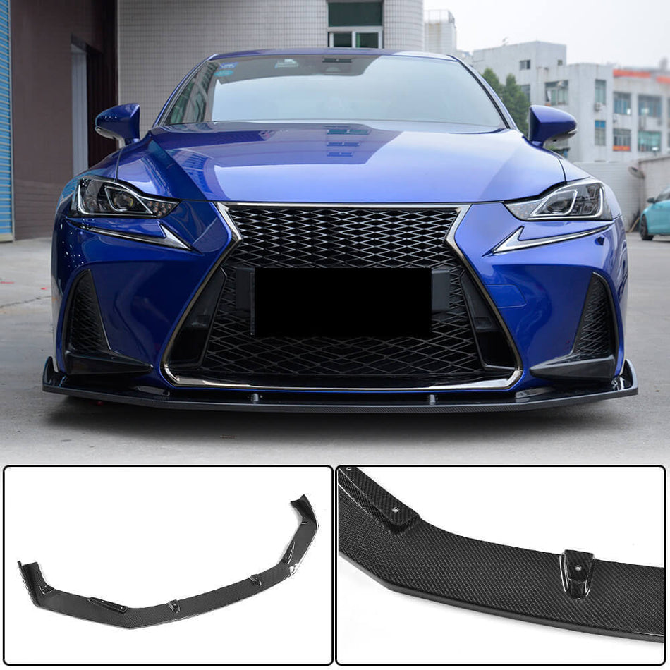 Lexus IS300 IS350 Base/F Sport 2017-2020 Front Bumper Lip Carbon Fiber-Ahacarbon