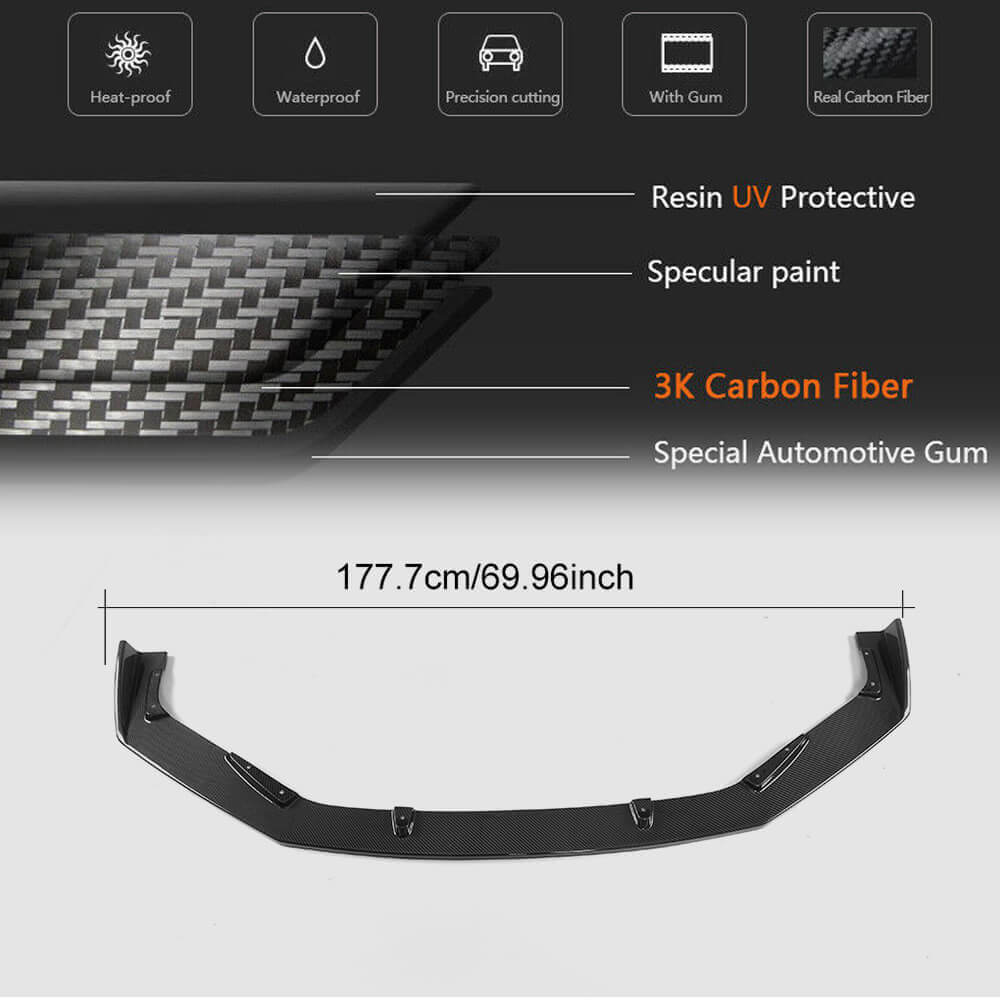 Lexus IS300 IS350 Base/F Sport 2017-2020 Front Bumper Lip Carbon Fiber-Ahacarbon