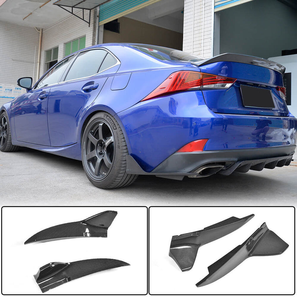 Lexus IS300 IS350 F Sport 2017-2020 Rear Bumper Splitters Carbon Fiber-Ahacarbon