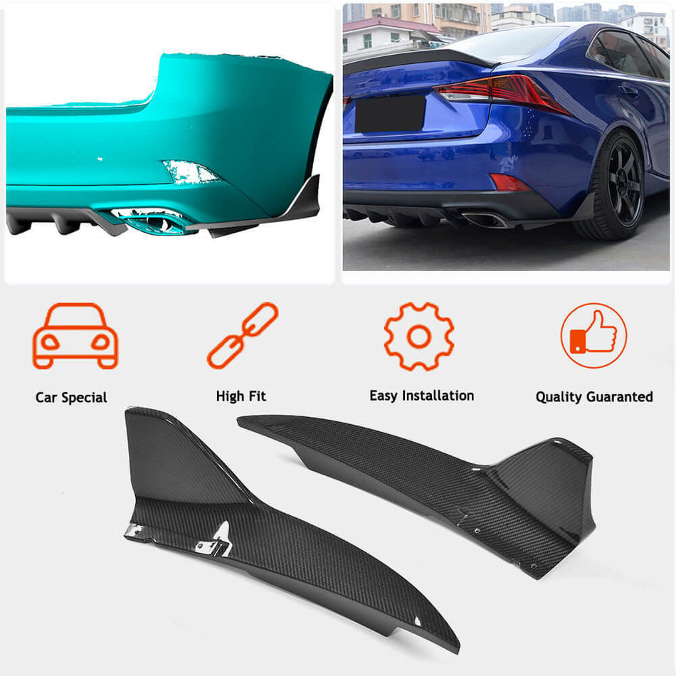 Lexus IS300 IS350 F Sport 2017-2020 Rear Bumper Splitters Carbon Fiber-Ahacarbon
