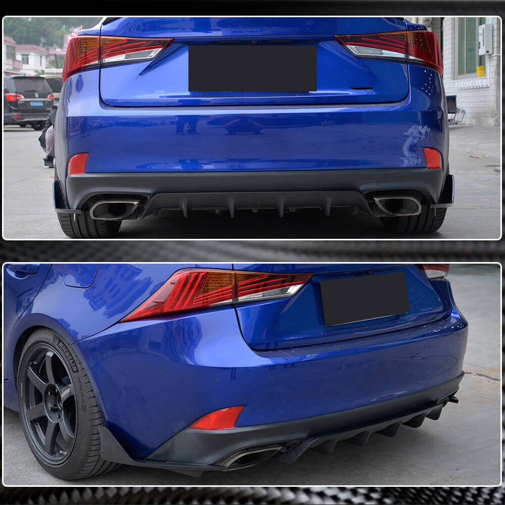 Lexus IS300 IS350 F Sport 2017-2020 Rear Bumper Splitters Carbon Fiber-Ahacarbon