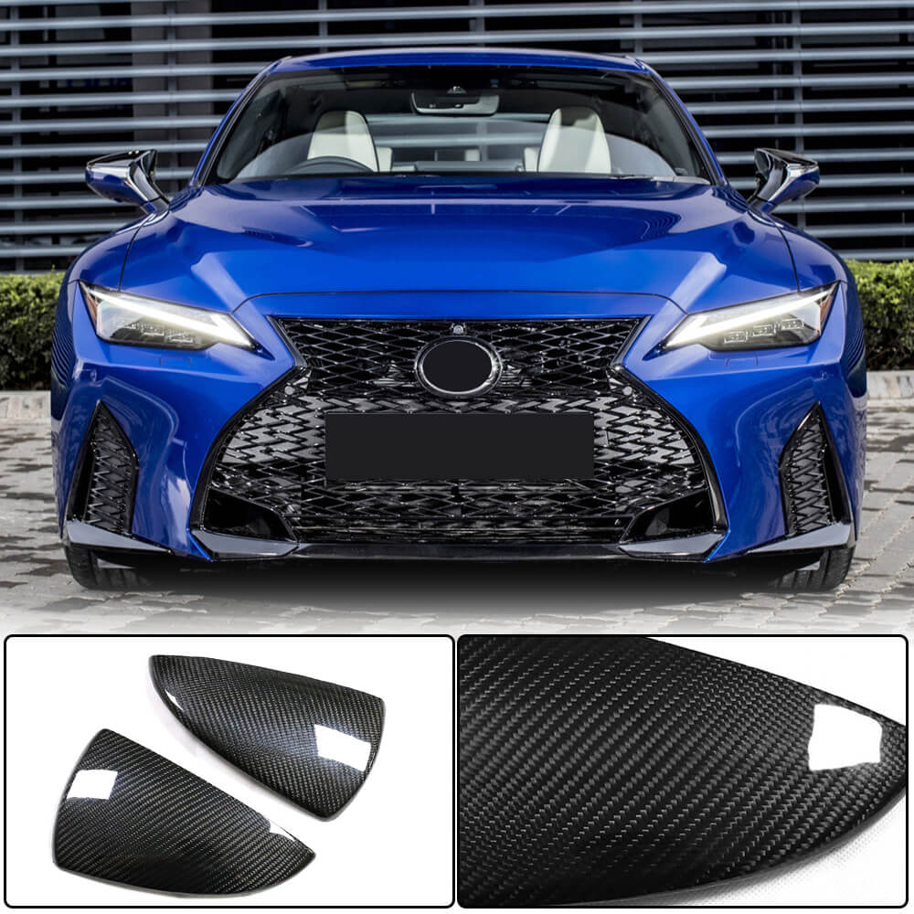 Lexus IS300 IS350 IS550 2021UP Add-on Mirror Covers Dry Carbon Fiber-Ahacarbon