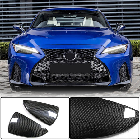 Lexus IS300 IS350 IS550 2021UP Add-on Mirror Covers Dry Carbon Fiber-Ahacarbon