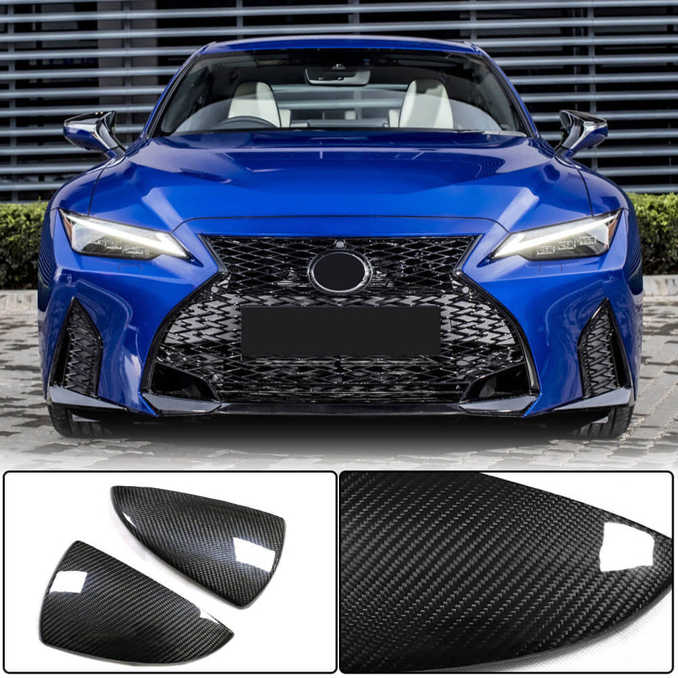 Lexus IS300 IS350 IS550 2021UP Add-on Mirror Covers Dry Carbon Fiber-Ahacarbon