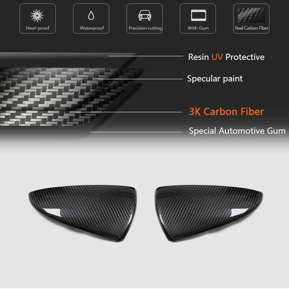 Lexus IS300 IS350 IS550 2021UP Add-on Mirror Covers Dry Carbon Fiber-Ahacarbon