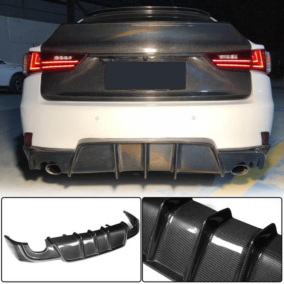 Lexus IS F 13-14 IS200t IS250 IS300 IS350 F Sport 13-16 Sedan Rear Bumper Diffuser Carbon Fiber-Ahacarbon