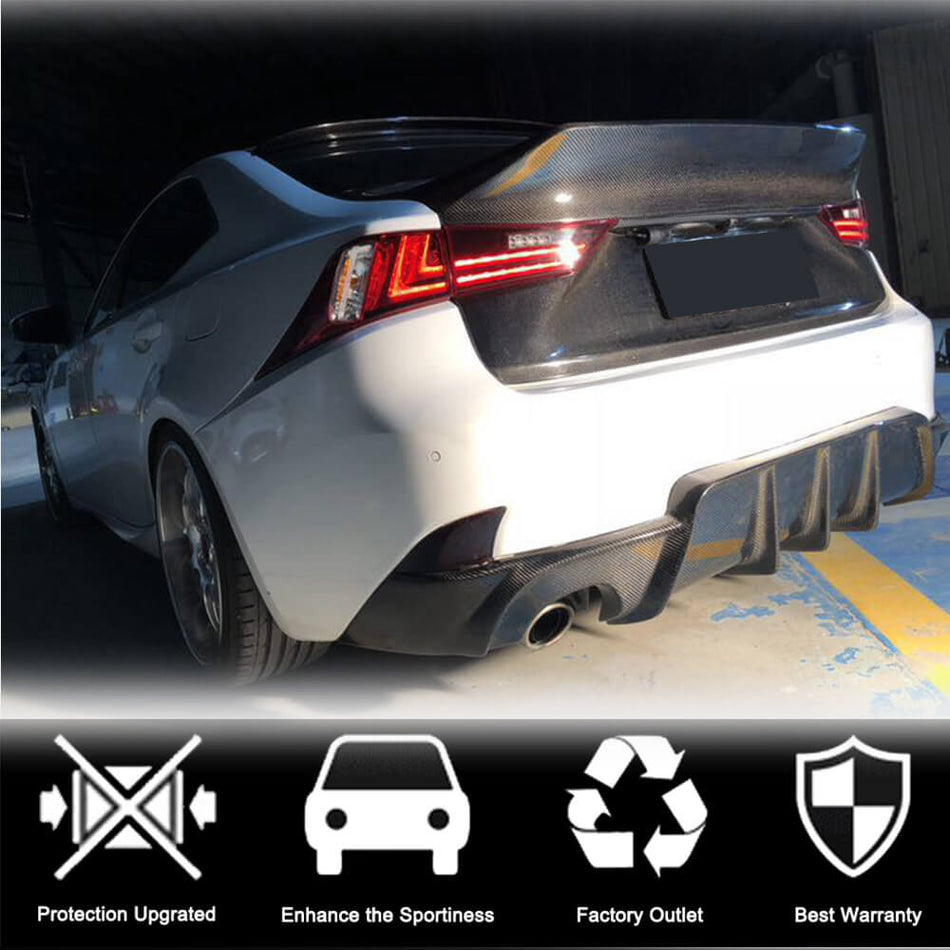 Lexus IS F 13-14 IS200t IS250 IS300 IS350 F Sport 13-16 Sedan Rear Bumper Diffuser Carbon Fiber-Ahacarbon