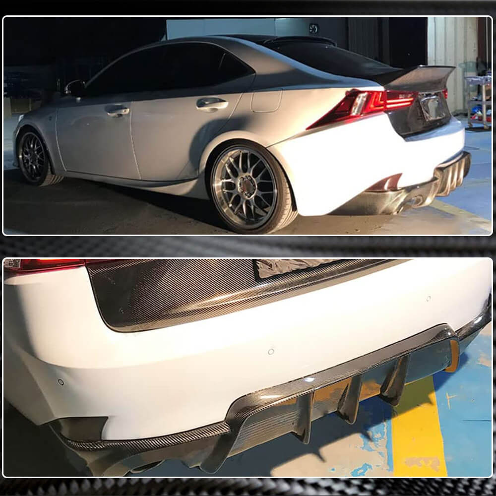 Lexus IS F 13-14 IS200t IS250 IS300 IS350 F Sport 13-16 Sedan Rear Bumper Diffuser Carbon Fiber-Ahacarbon