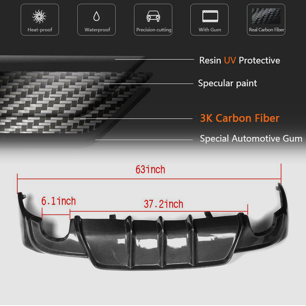 Lexus IS F 13-14 IS200t IS250 IS300 IS350 F Sport 13-16 Sedan Rear Bumper Diffuser Carbon Fiber-Ahacarbon