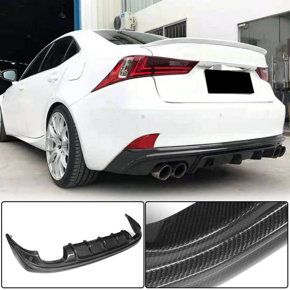 Lexus IS F IS200t IS250 IS300 IS350 2013-2016 Rear Bumper Diffuser Carbon Fiber-Ahacarbon