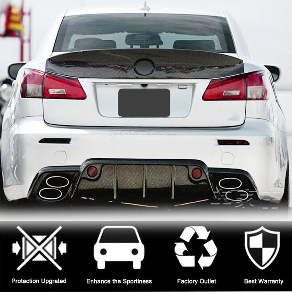 Lexus XE20 IS250 IS300 IS350 IS F Sedan 2006-2012 Rear Trunk Spoiler Carbon Fiber-Ahacarbon