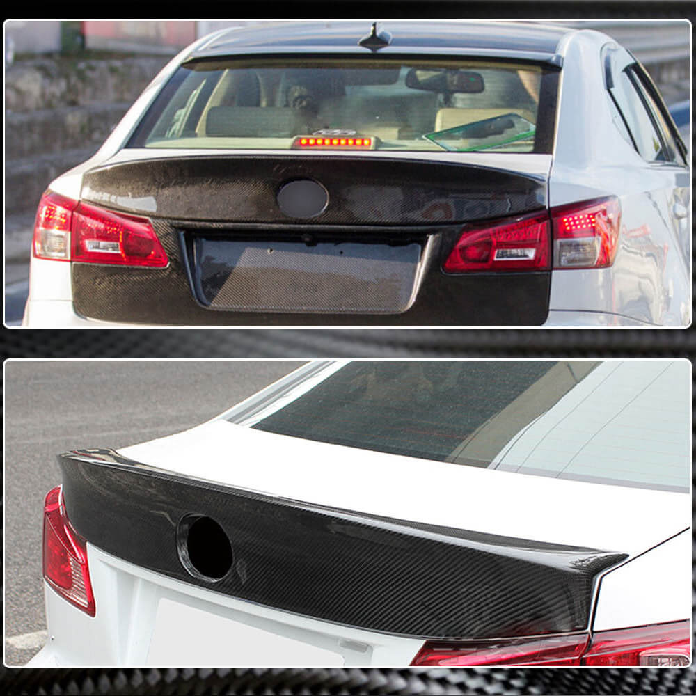 Lexus XE20 IS250 IS300 IS350 IS F Sedan 2006-2012 Rear Trunk Spoiler Carbon Fiber-Ahacarbon
