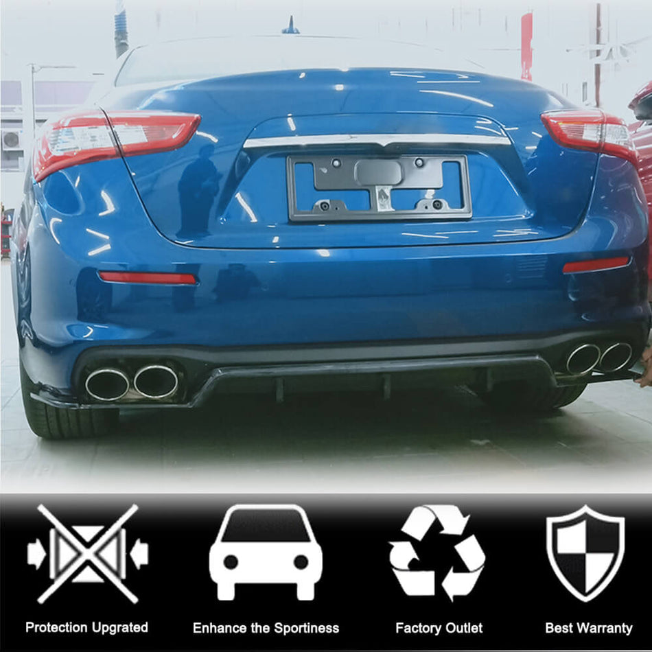 Maserati Ghibli Base 2018-2020 Rear Bumper Diffuser Carbon Fiber-Ahacarbon