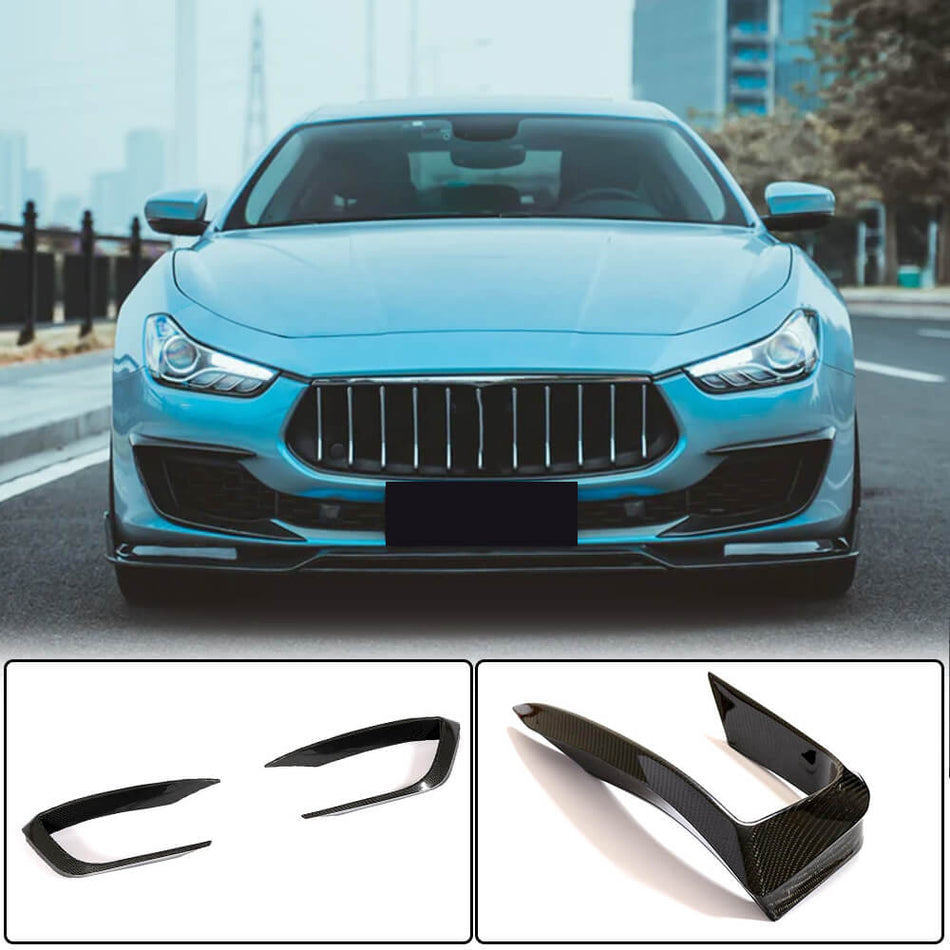 Maserati Ghibli Base Sedan 2018-2020 Front Bumper Vents Carbon Fiber-Ahacarbon