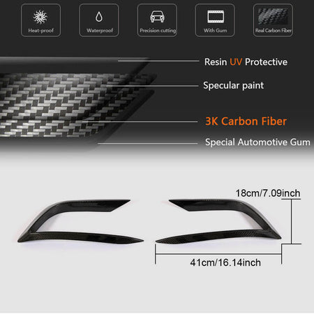 Maserati Ghibli Base Sedan 2018-2020 Front Bumper Vents Carbon Fiber-Ahacarbon