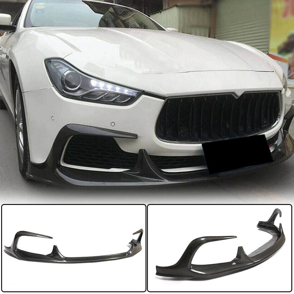 Maserati Ghibli M157 Pre-facelift 2014-2017 Front Bumper Lip Carbon Fiber-Ahacarbon