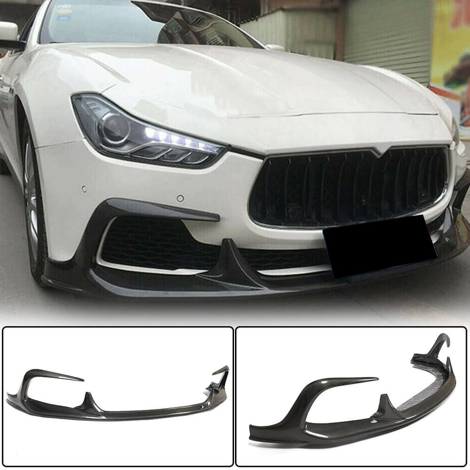 Maserati Ghibli M157 Pre-facelift 2014-2017 Front Bumper Lip Carbon Fiber-Ahacarbon