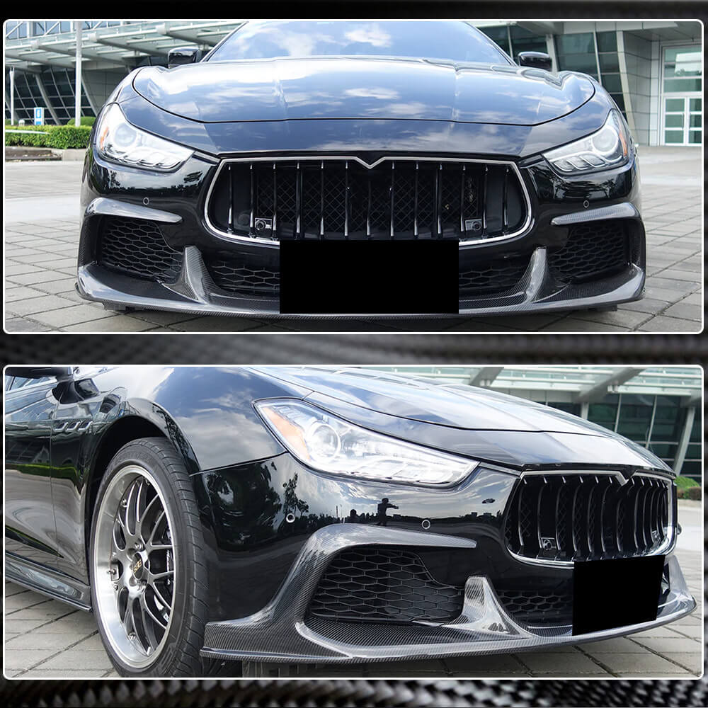 Maserati Ghibli M157 Pre-facelift 2014-2017 Front Bumper Lip Carbon Fiber-Ahacarbon