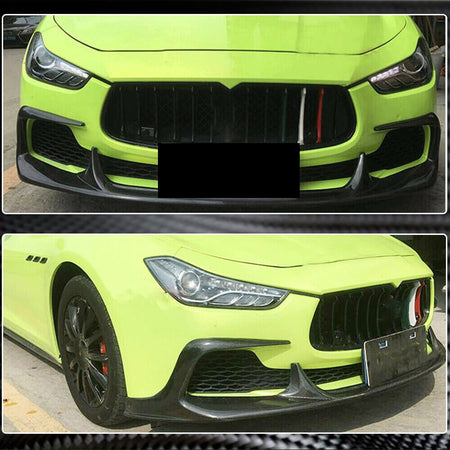 Maserati Ghibli M157 Pre-facelift 2014-2017 Front Bumper Lip Carbon Fiber-Ahacarbon
