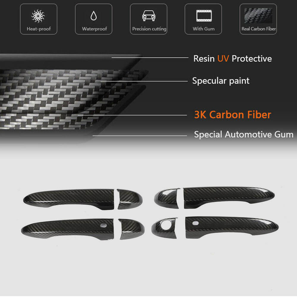 Maserati Ghibli Quattroporte QP Levante Door Handle Covers Dry Carbon Fiber-Ahacarbon