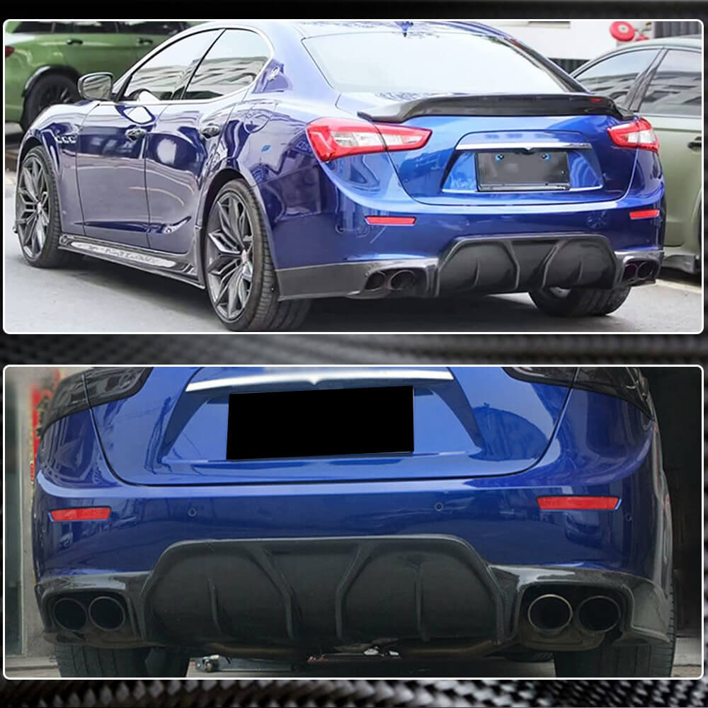 Maserati Ghibli S Q4 2014-2017 Rear Bumper Diffuser Carbon Fiber-Ahacarbon