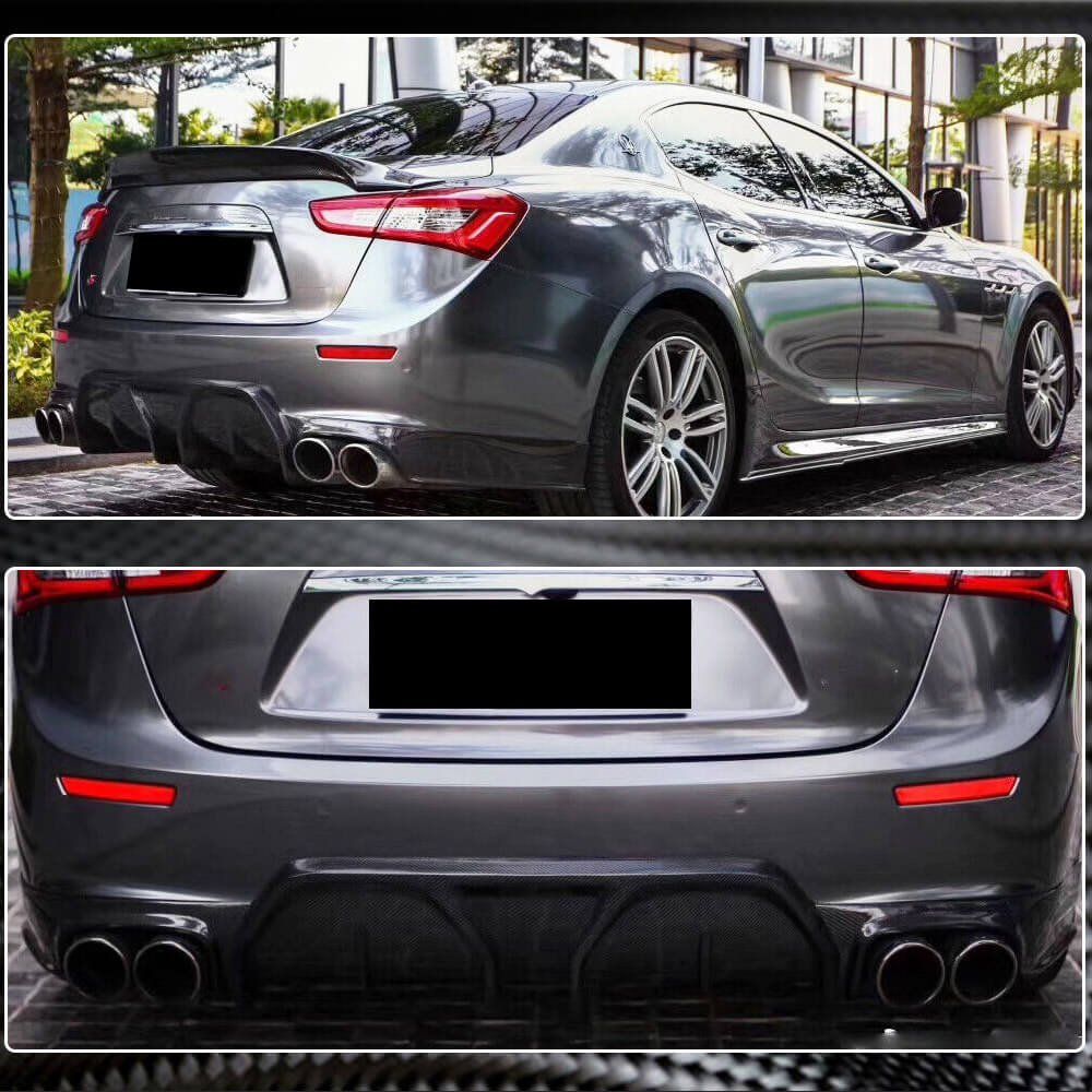 Maserati Ghibli S Q4 2014-2017 Rear Bumper Diffuser Carbon Fiber-Ahacarbon