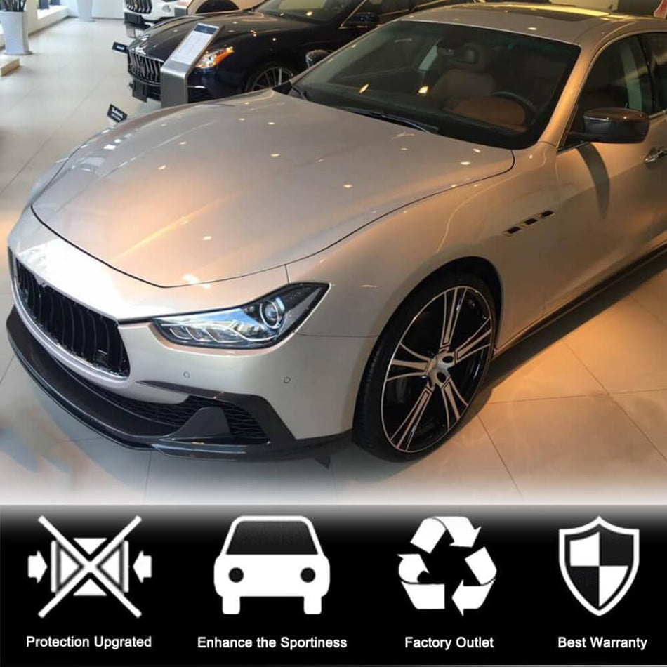Maserati Ghibli S Q4 M157 Pre-facelift 2014-2017 Front Bumper Lip Carbon Fiber-Ahacarbon