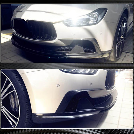 Maserati Ghibli S Q4 M157 Pre-facelift 2014-2017 Front Bumper Lip Carbon Fiber-Ahacarbon
