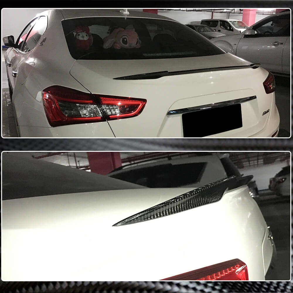 Maserati Ghibli S Q4 2014-2020 Rear Trunk Spoiler Carbon Fiber-Ahacarbon