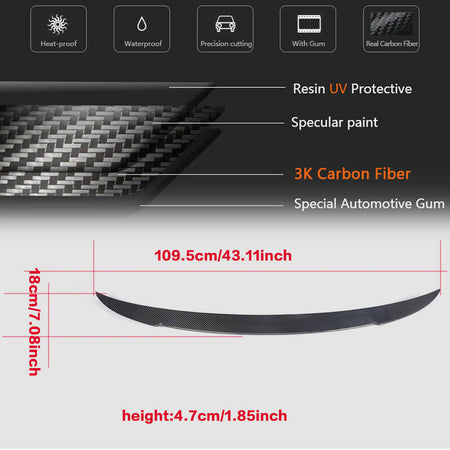 Maserati Ghibli S Q4 2014-2020 Rear Trunk Spoiler Carbon Fiber-Ahacarbon