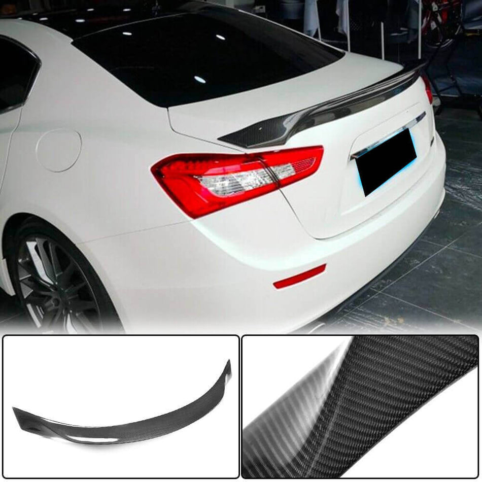 Maserati Ghibli Sedan 2014-2017 Rear Trunk Spoiler Carbon Fiber/FRP-Ahacarbon