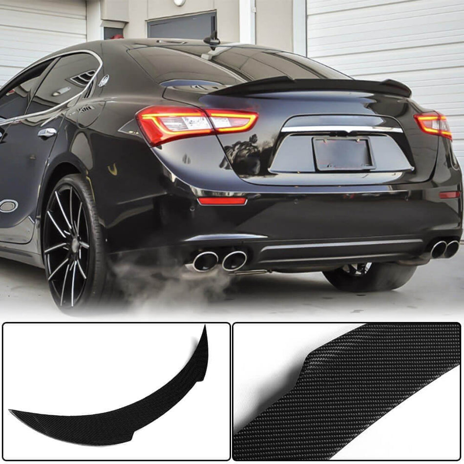 Maserati Ghibli S Q4 2014-2023 Rear Trunk Spoiler Carbon Fiber-Ahacarbon