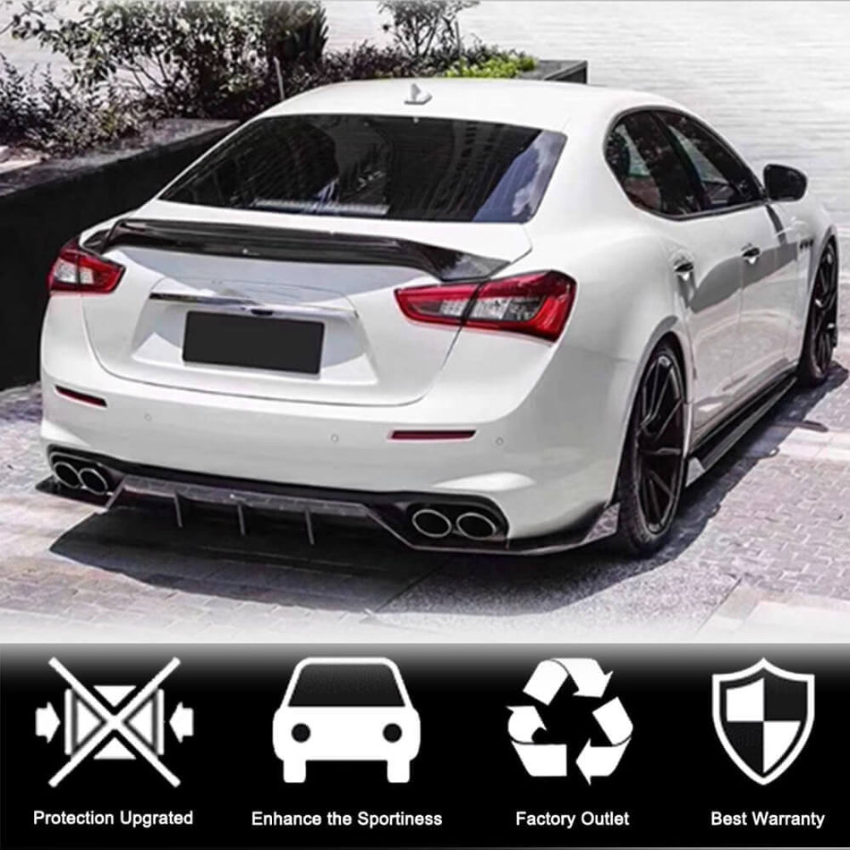 Maserati Ghibli Sedan 2014-2017 Rear Trunk Spoiler Carbon Fiber/FRP-Ahacarbon