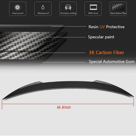 Maserati Ghibli S Q4 2014-2023 Rear Trunk Spoiler Carbon Fiber-Ahacarbon