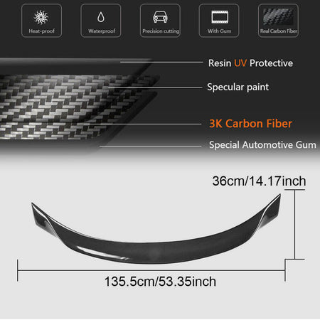 Maserati Ghibli Sedan 2014-2017 Rear Trunk Spoiler Carbon Fiber/FRP-Ahacarbon