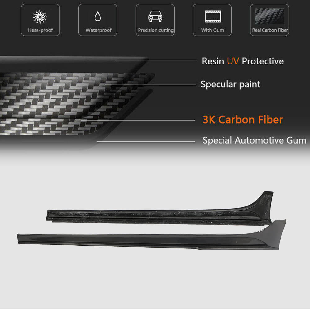 Maserati Ghibli S Q4 M157 2014-2020 Side Skirts Carbon Fiber-Ahacarbon