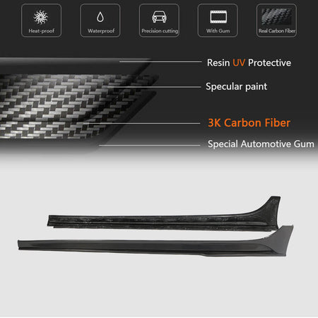 Maserati Ghibli S Q4 M157 2014-2020 Side Skirts Carbon Fiber-Ahacarbon
