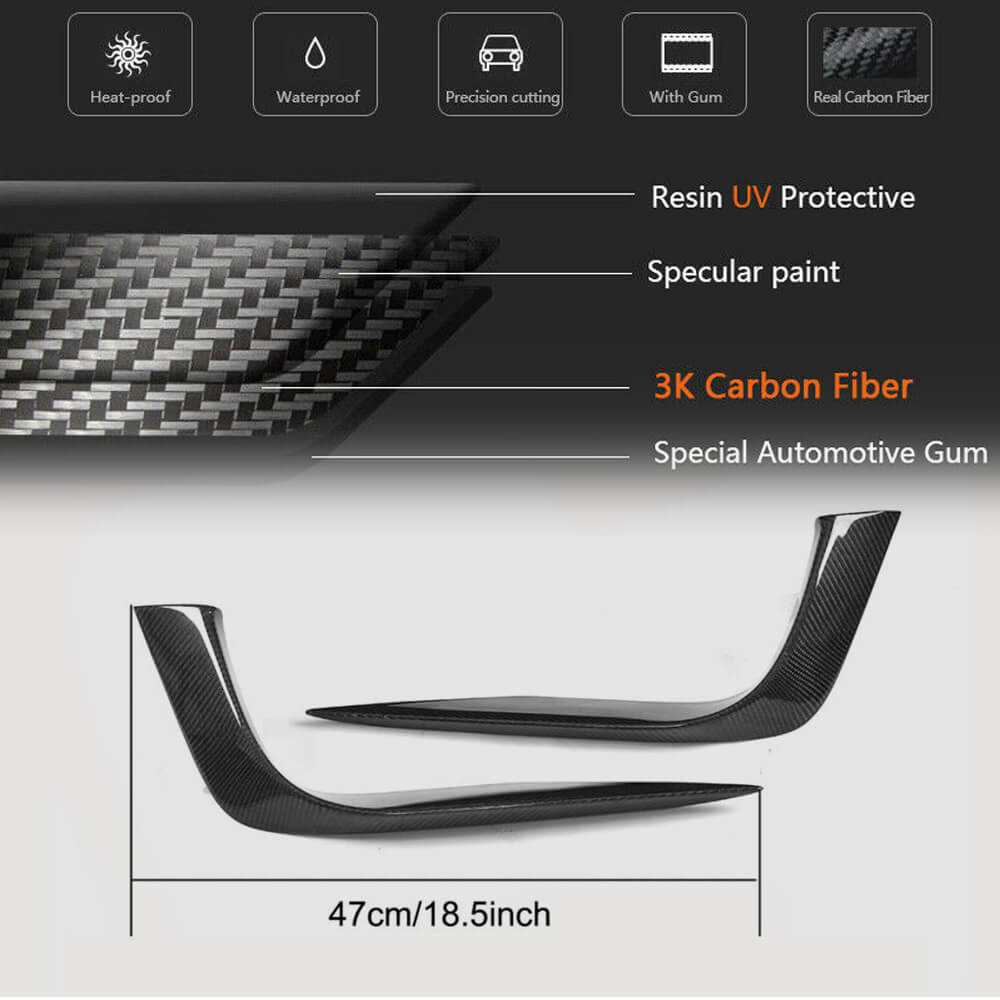 Maserati Ghibli S Q4 M157 Pre-facelift 2014-2017 Front Bumper Vents Carbon Fiber-Ahacarbon