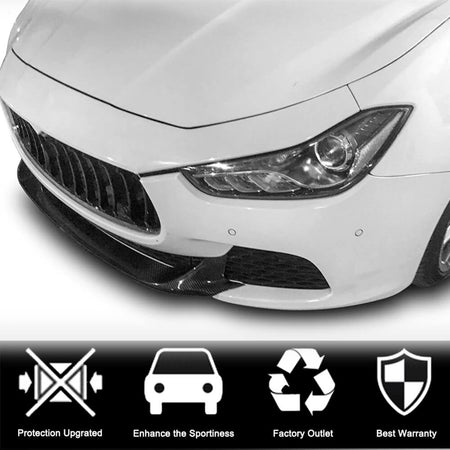Maserati Ghibli M157 Pre-facelift 2014-2017 Front Bumper Lip Carbon Fiber-Ahacarbon