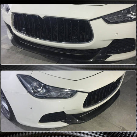 Maserati Ghibli M157 Pre-facelift 2014-2017 Front Bumper Lip Carbon Fiber-Ahacarbon