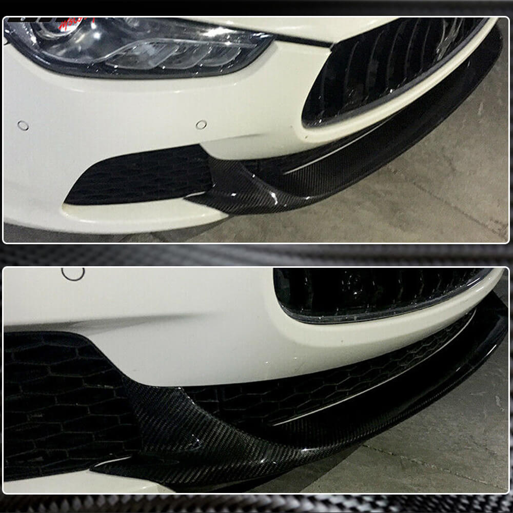 Maserati Ghibli M157 Pre-facelift 2014-2017 Front Bumper Lip Carbon Fiber-Ahacarbon