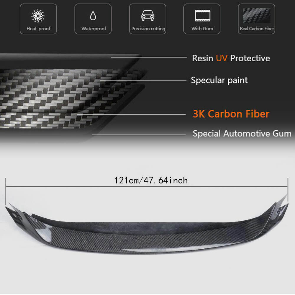 Maserati Ghibli M157 Pre-facelift 2014-2017 Front Bumper Lip Carbon Fiber-Ahacarbon