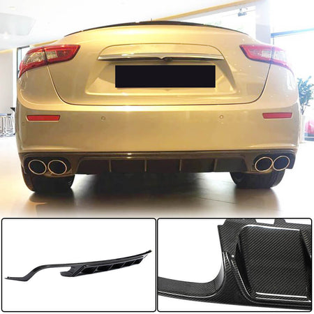 Maserati Ghibli S Q4 M157 Pre-facelift 2014-2017 Rear Bumper Diffuser Carbon Fiber-Ahacarbon