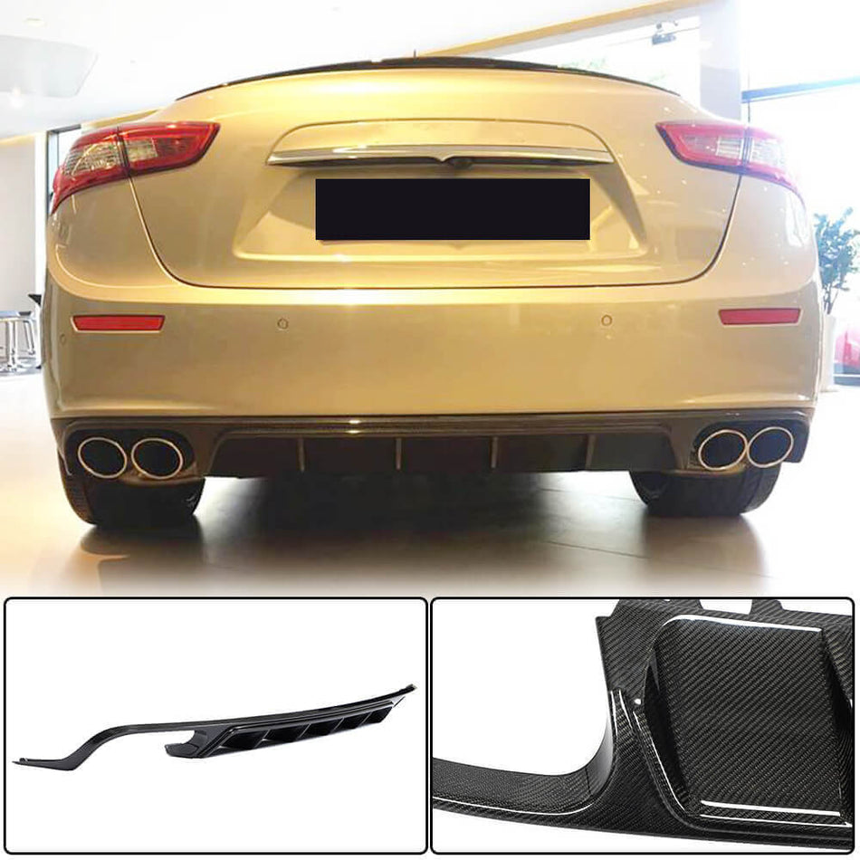 Maserati Ghibli S Q4 M157 Pre-facelift 2014-2017 Rear Bumper Diffuser Carbon Fiber-Ahacarbon