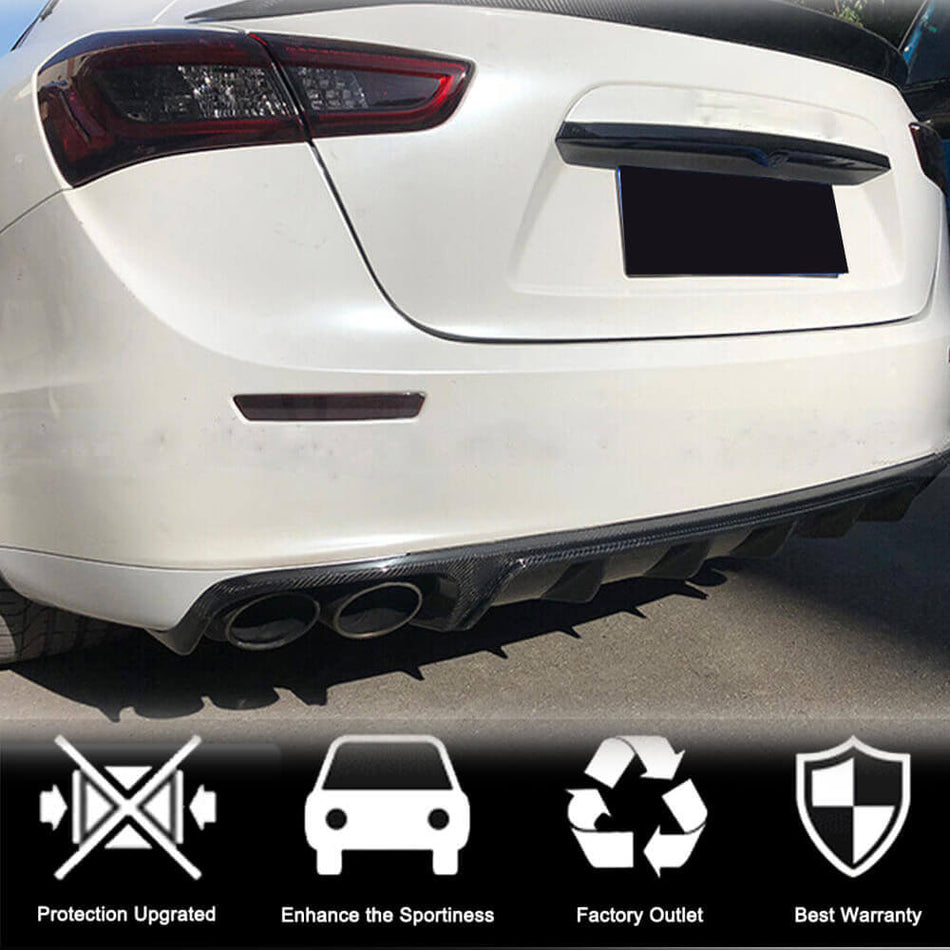 Maserati Ghibli S Q4 M157 Pre-facelift 2014-2017 Rear Bumper Diffuser Carbon Fiber-Ahacarbon