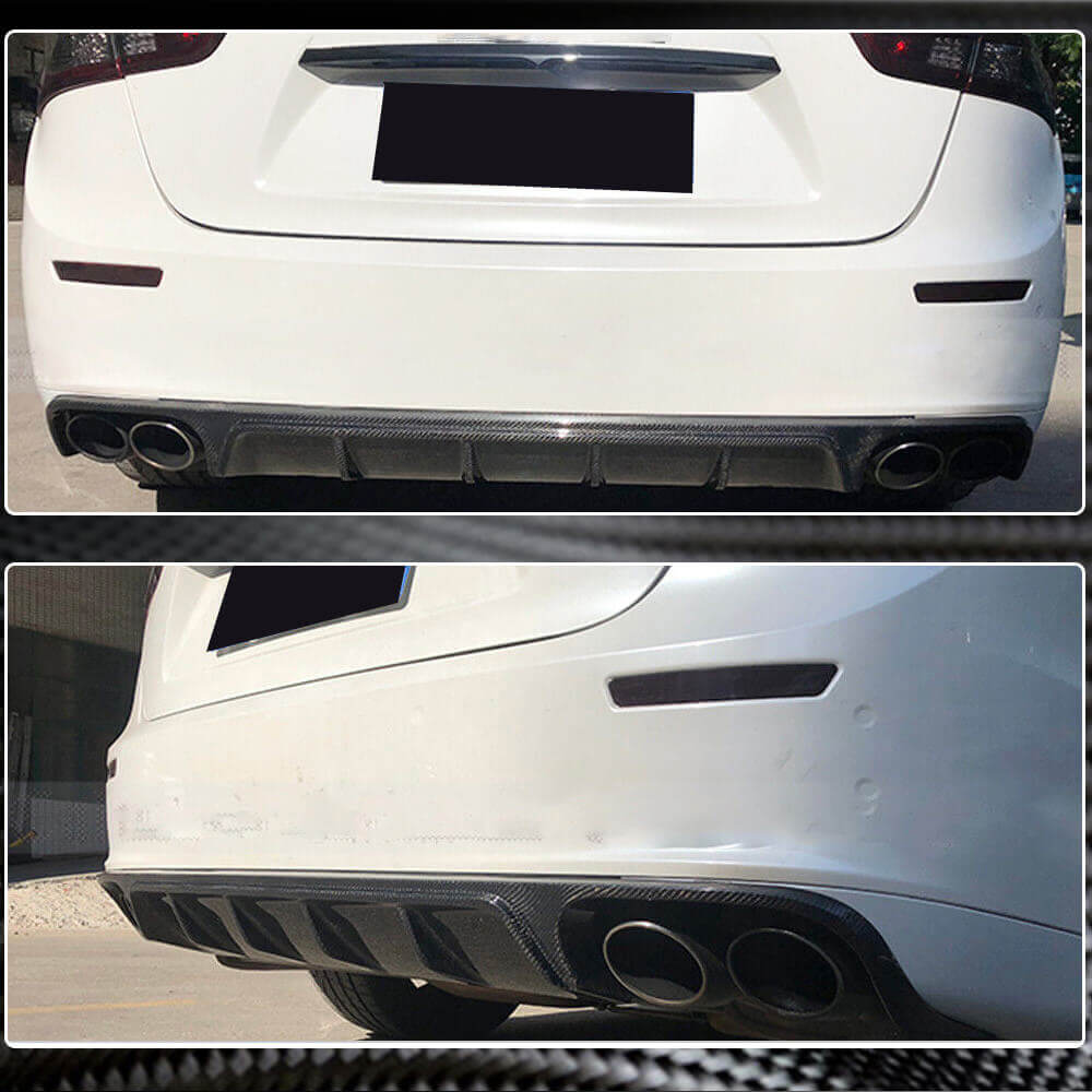 Maserati Ghibli S Q4 M157 Pre-facelift 2014-2017 Rear Bumper Diffuser Carbon Fiber-Ahacarbon